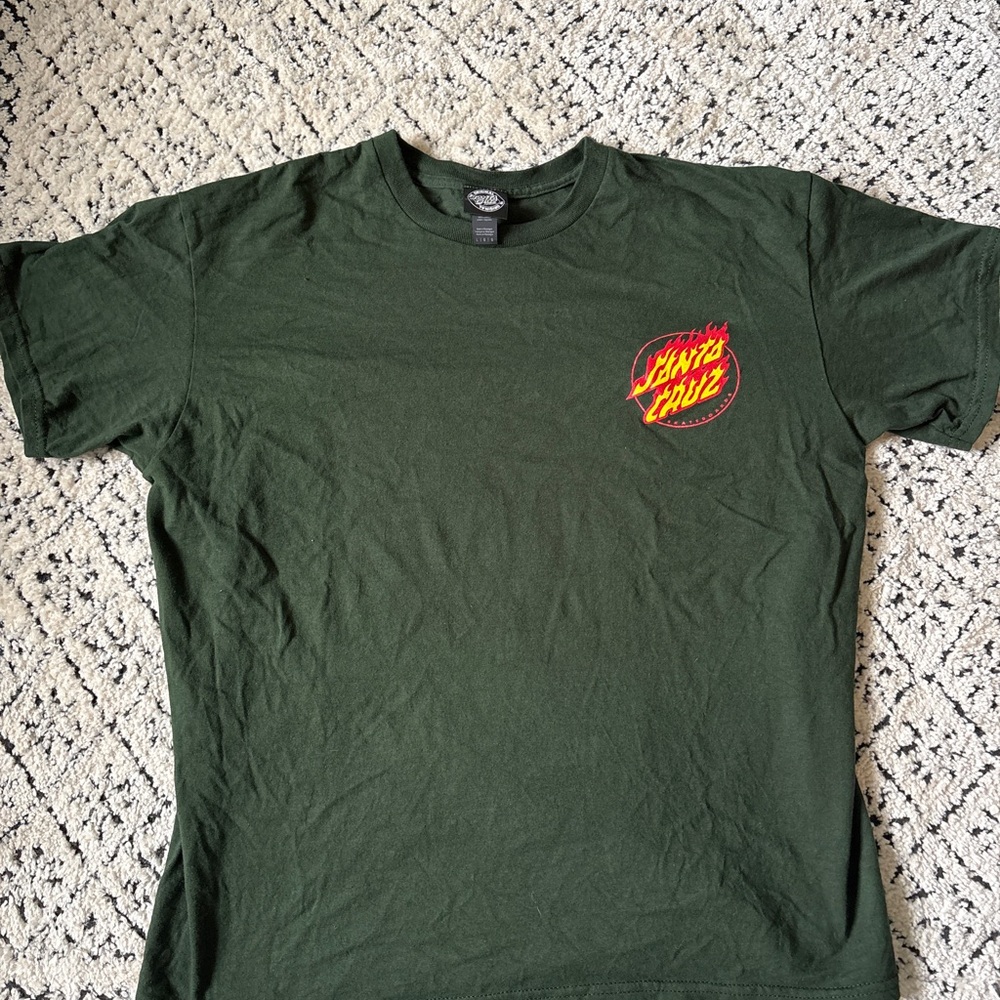 Santa Cruz Skateboards Dark Green Tee with Red Logo